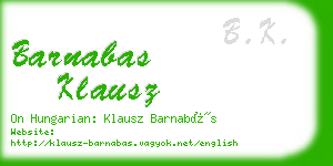 barnabas klausz business card
